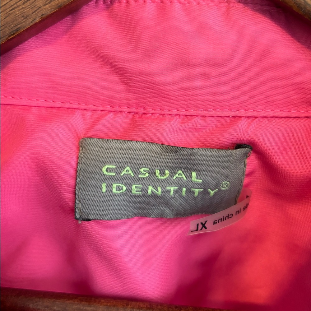 CASUAL IDENTITY PINK QUILTED SNAP FRONT LINED MID LENGTH CLASIC JACkET. SZ XL - Picture 4 of 12